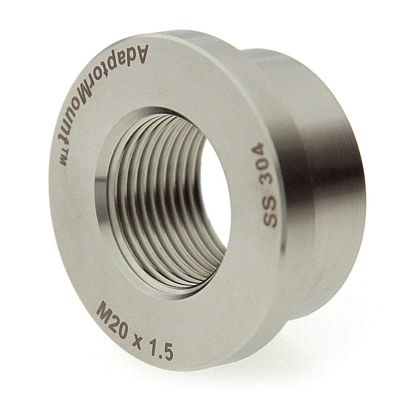 AdaptorMount M20 x 1.5 Stainless Steel 304 Female Threaded Stepped Weld Bung Metric Mounting Boss Fitting (OD 1-1/4") with Top Head (OD 1.5") - Image 3